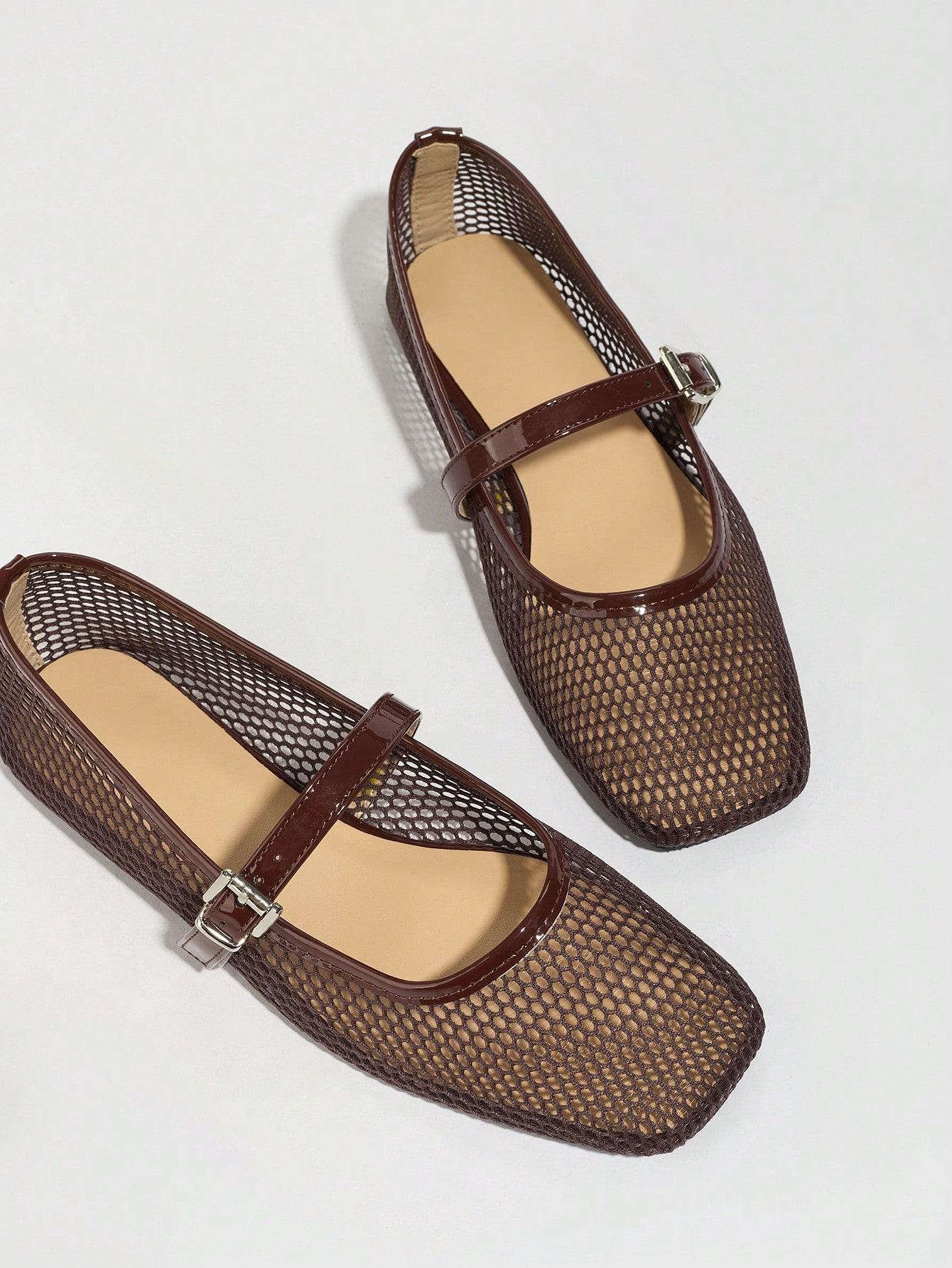 SHEIN BRĄZOWE BALERINY SIATECZKA S06__41