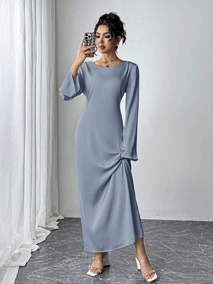 SHEIN NIEBIESKA MAXI SUKIENKA