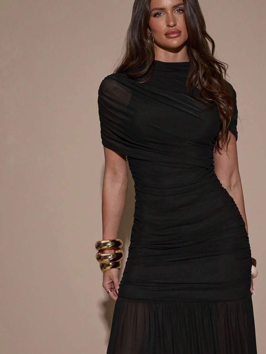 SHEIN CZARNA MAXI SUKIENKA S06__L
