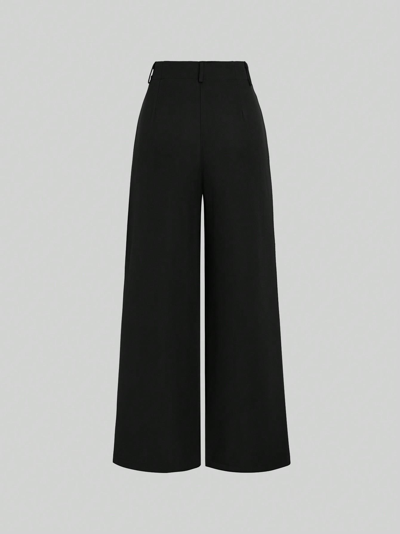 SHEIN CZARNE SPODNIE PROSTA NOGAWKA S09__XS