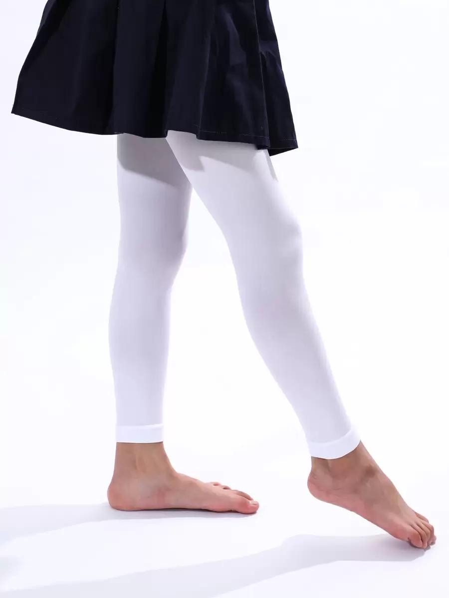 SHEIN BIAŁE GŁADKIE LEGGINSY S07__98-122
