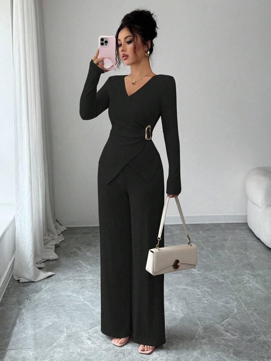 SHEIN CZARNE SPODNIE TEKSTURA S06__S