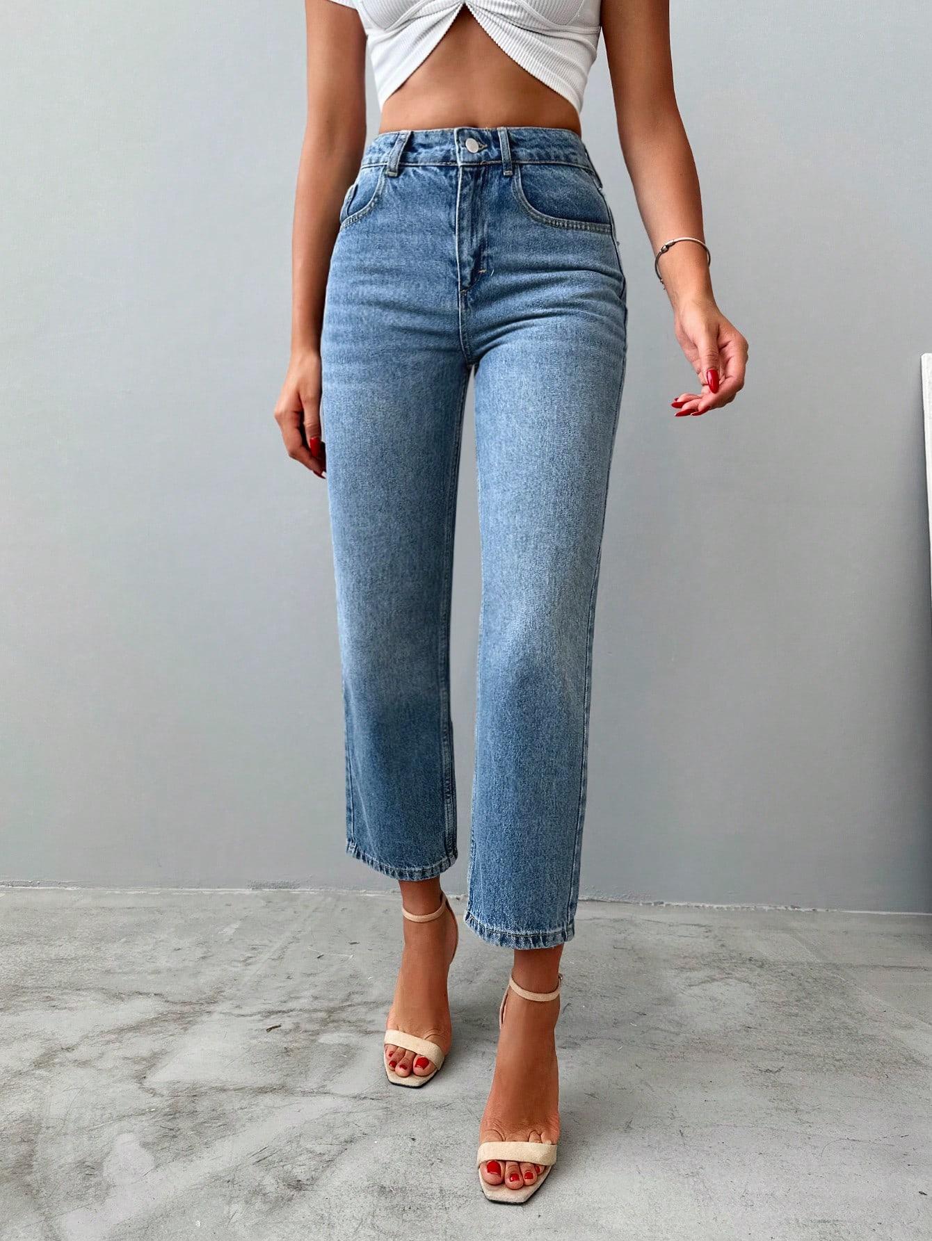 SHEIN NIEBIESKIE SPODNIE JEANS RYBACZKI S06__S