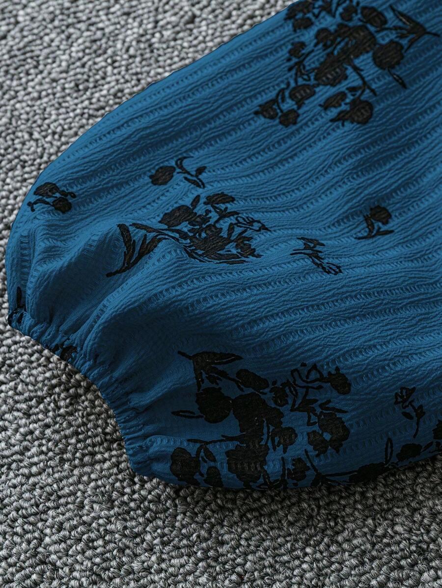 SHEIN NIEBIESKA BLUZKA Z DŁUGIM RĘKAWEM S06__48