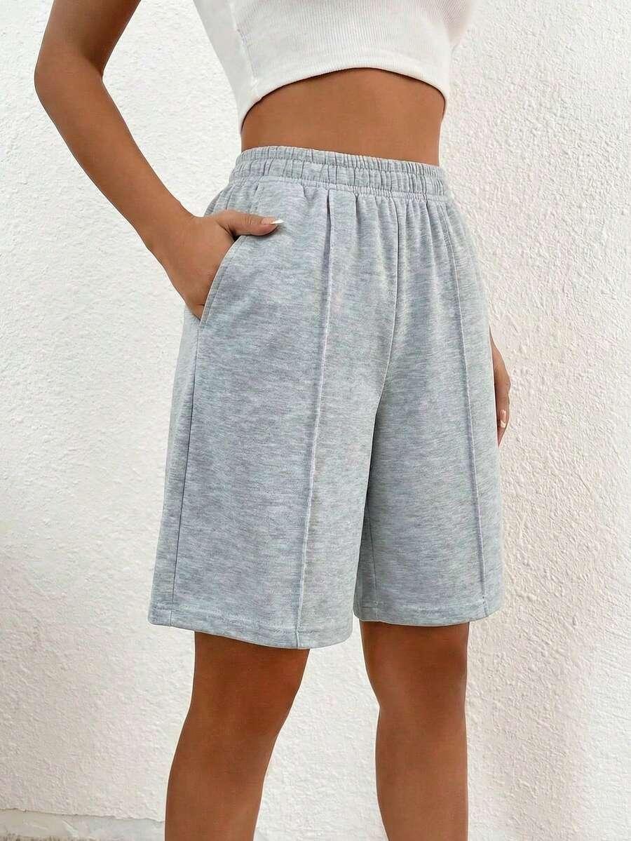 SHEIN SZARE KRÓTKIE SPODENKI KIESZENIE S06__146-152CM
