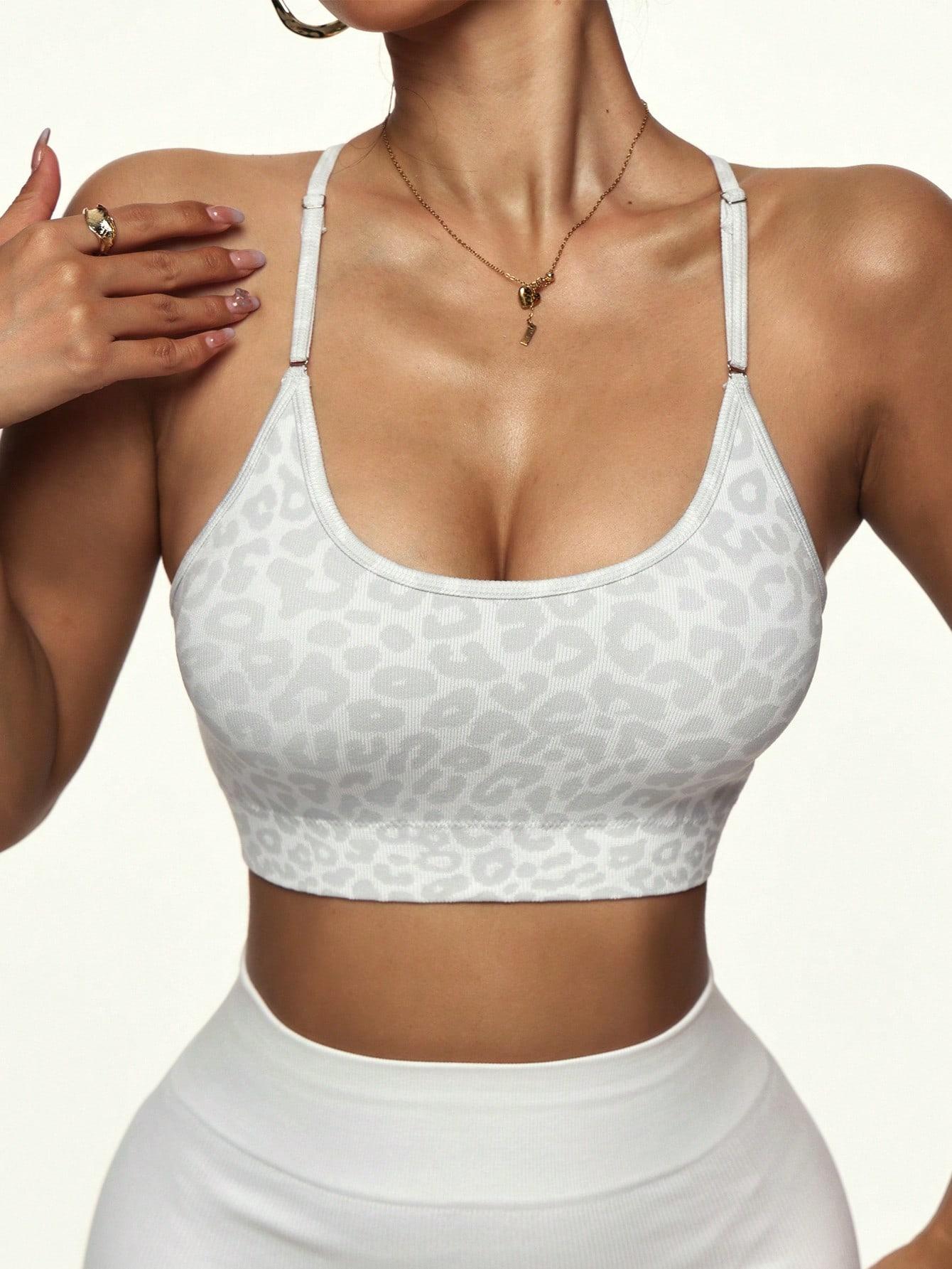 SHEIN BIUSTONOSZ SPORTOWY ANIMAL PRINT S06__L