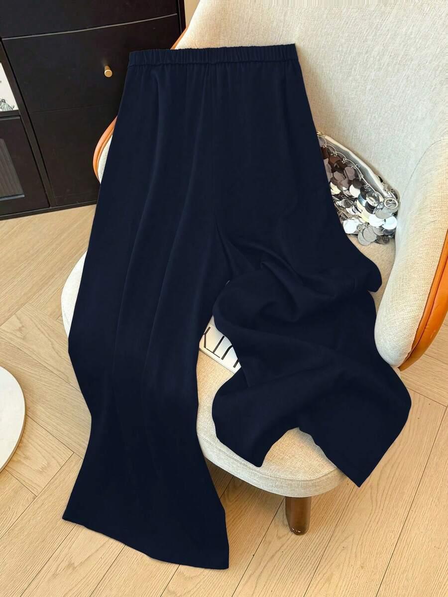 GLOWEVE CURVE GRANATOWE SPODNIE CASUAL S06__M