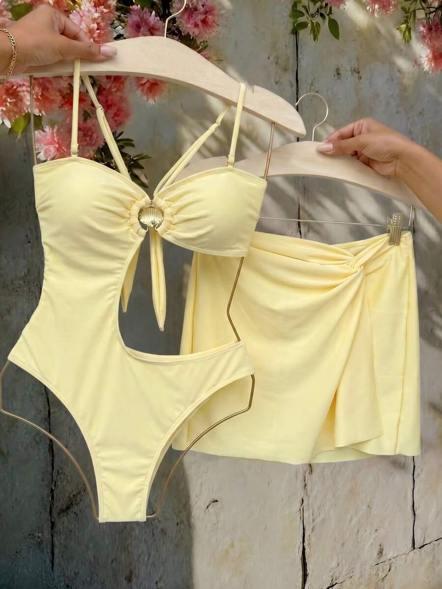 BIKINX JEDNOCZĘŚCIOWY STRÓJ KĄPIELOWY SPÓDNICA KOMPLET S09__S