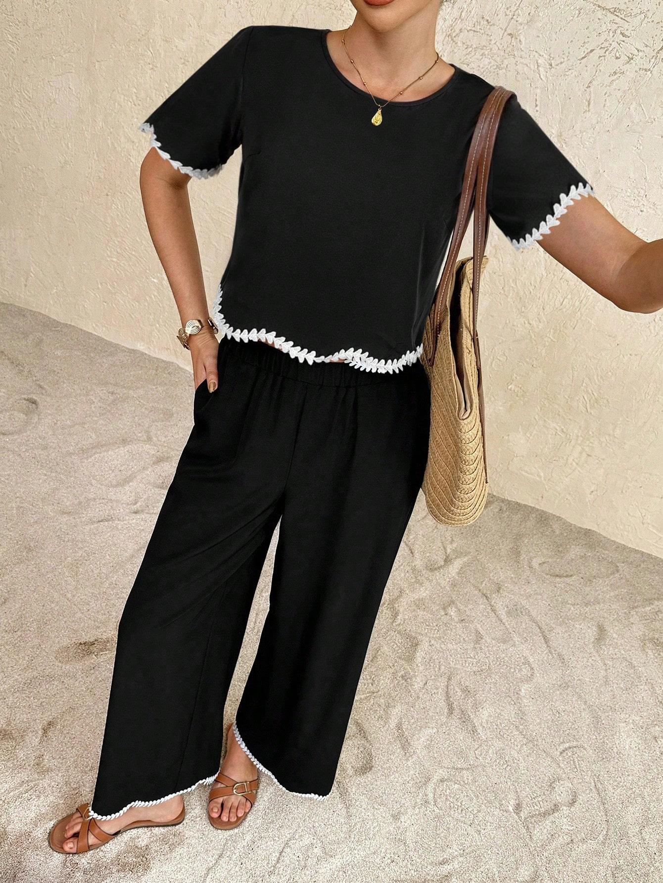 SHEIN SPODNIE BLUZKA KOMPLET S09__L
