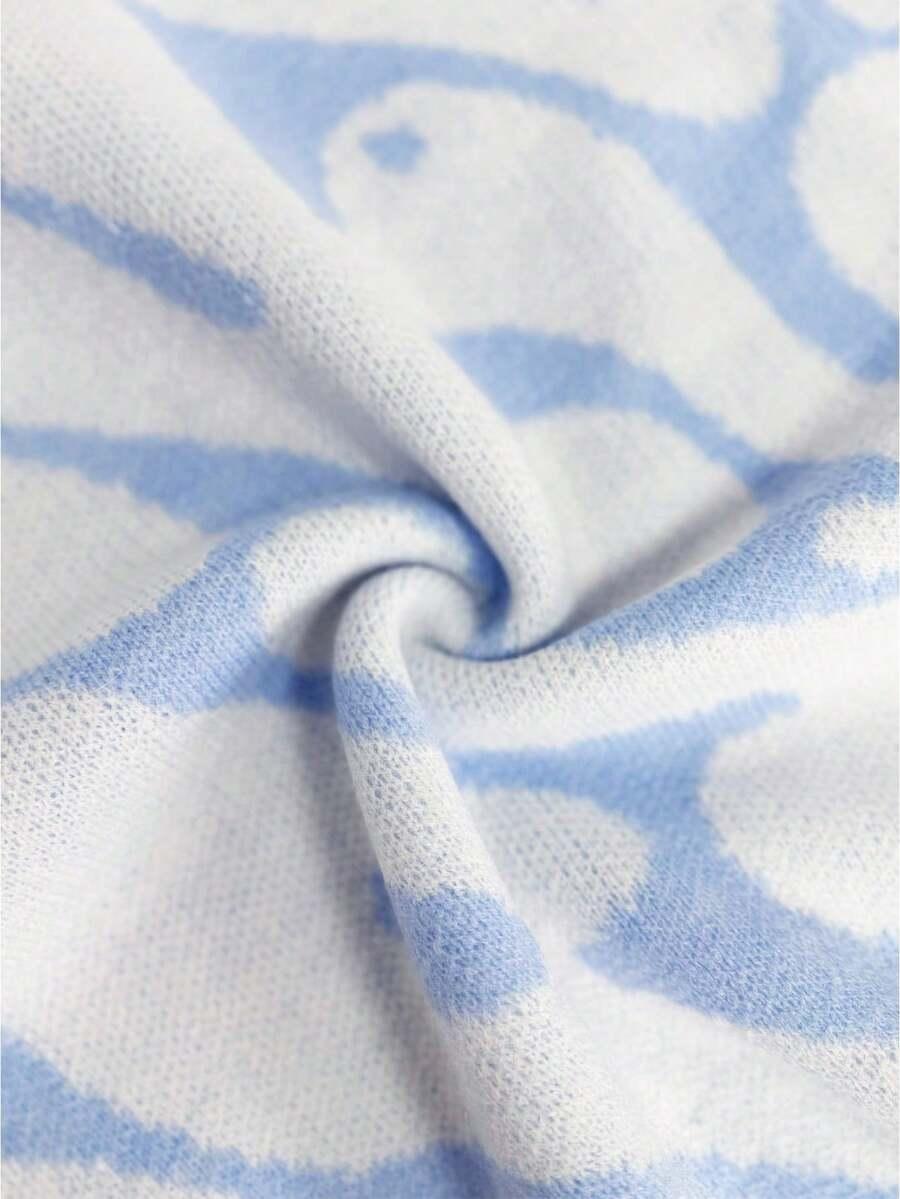 SHEIN NIEBIESKI SWETER OKRĄGŁY DEKOLT S06__158/162