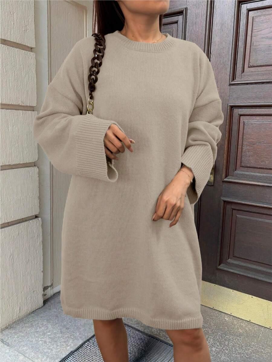 SHEIN DZIANINOWA SUKIENKA DŁUGI RĘKAW S06__XS