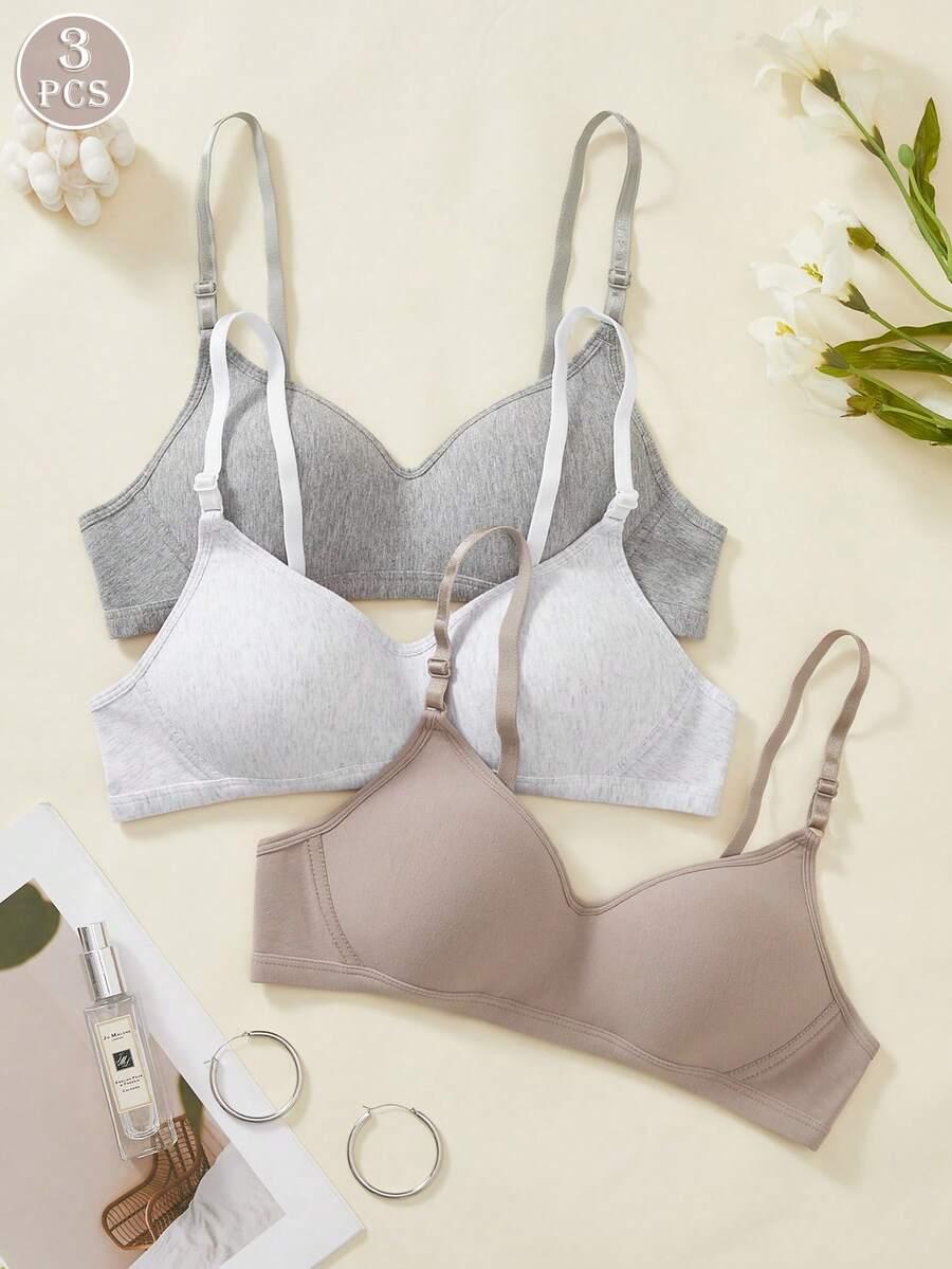 SHEIN BAWEŁNIANY MIĘKKI BIUSTONOSZ 3-PACK S06__M