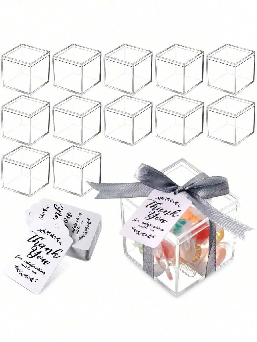 SHEIN ZESTAW BEZBARWNYCH KWADRATOWYCH PUDEŁEK 5-PACK S07__