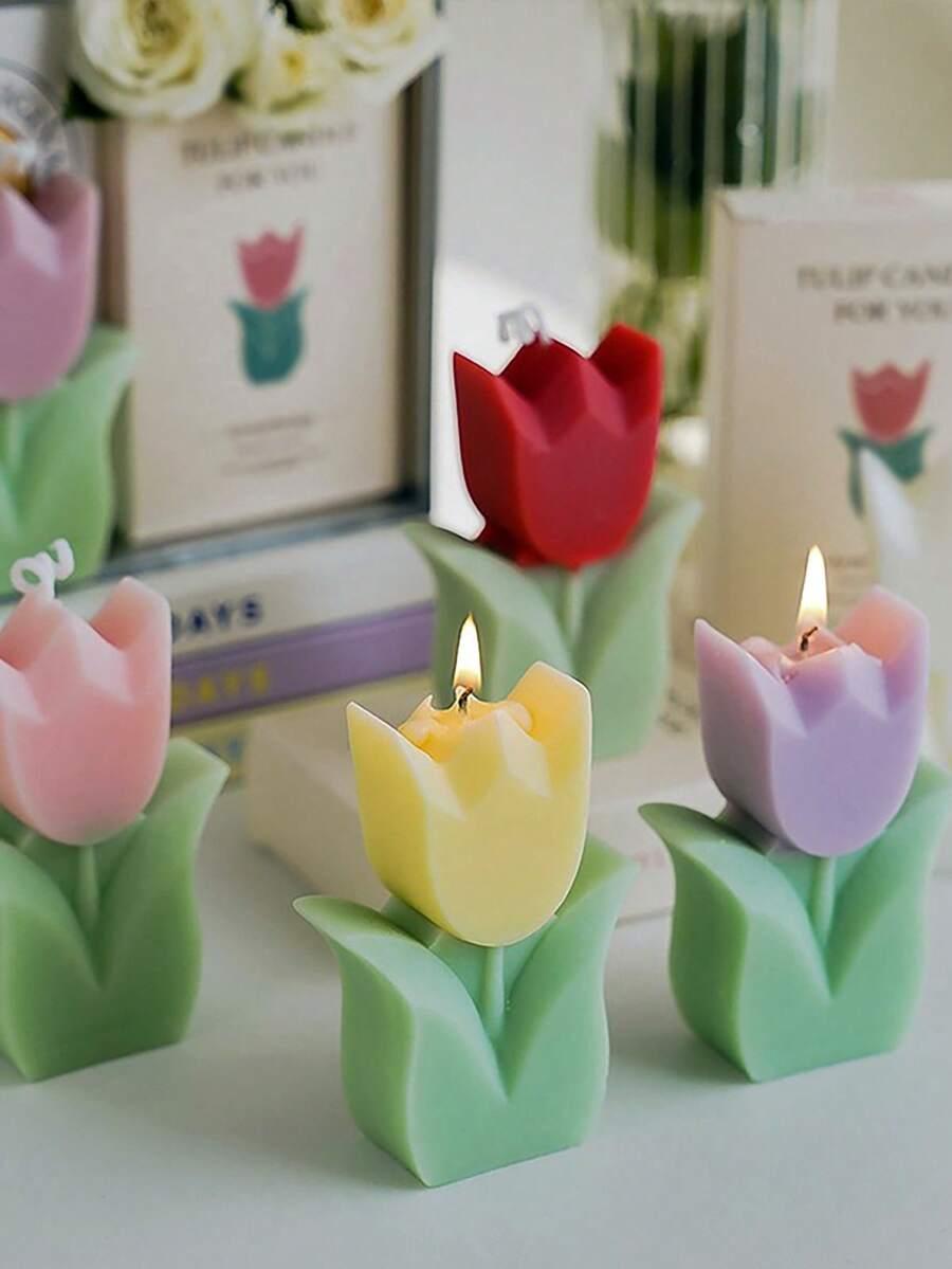 SHEIN DEKORACYJNA ŚWIECA TULIPAN 5-PACK S07__8,5X6CM