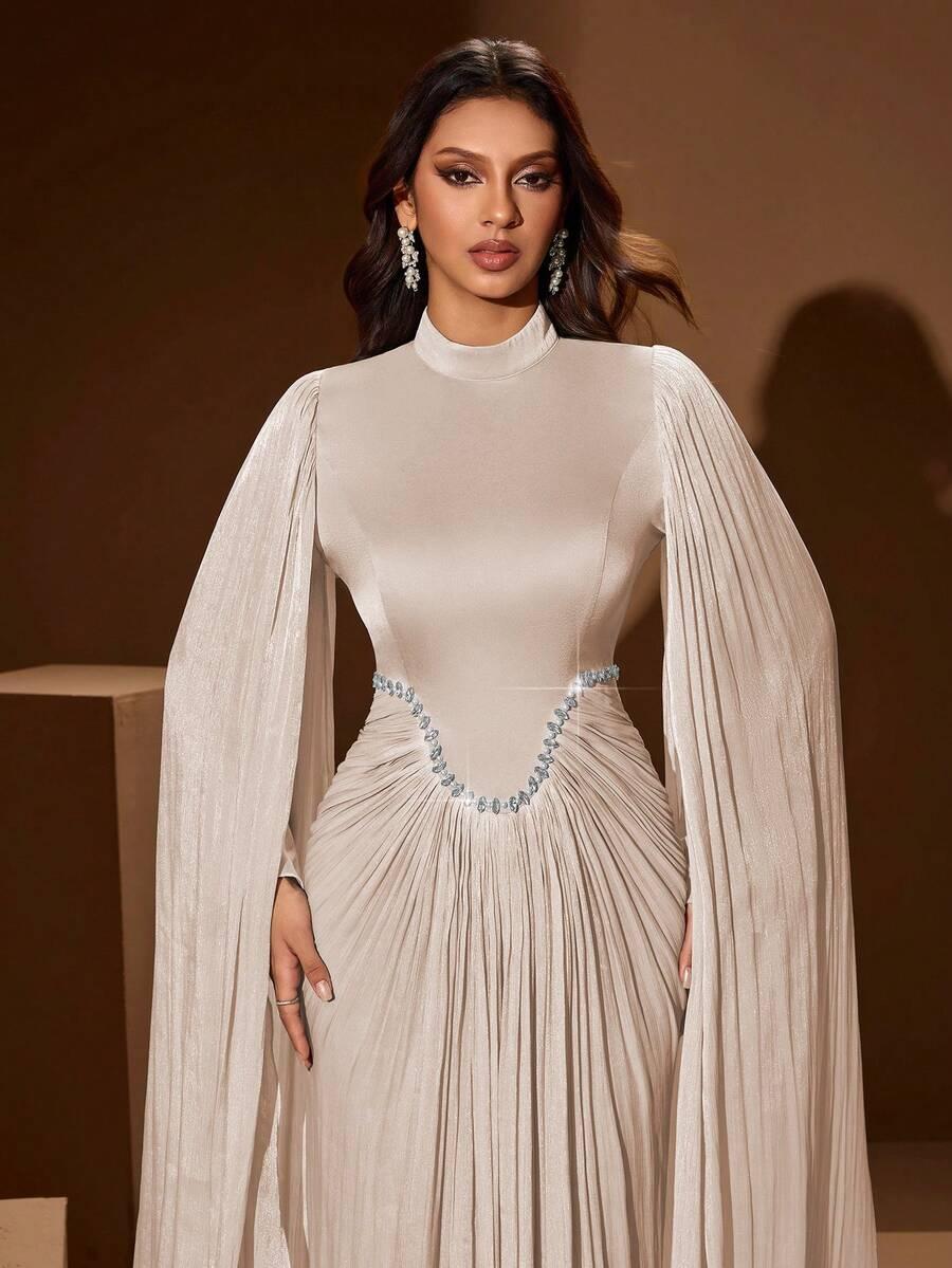 SHEIN BEŻOWA MAXI SUKIENKA S06__XL