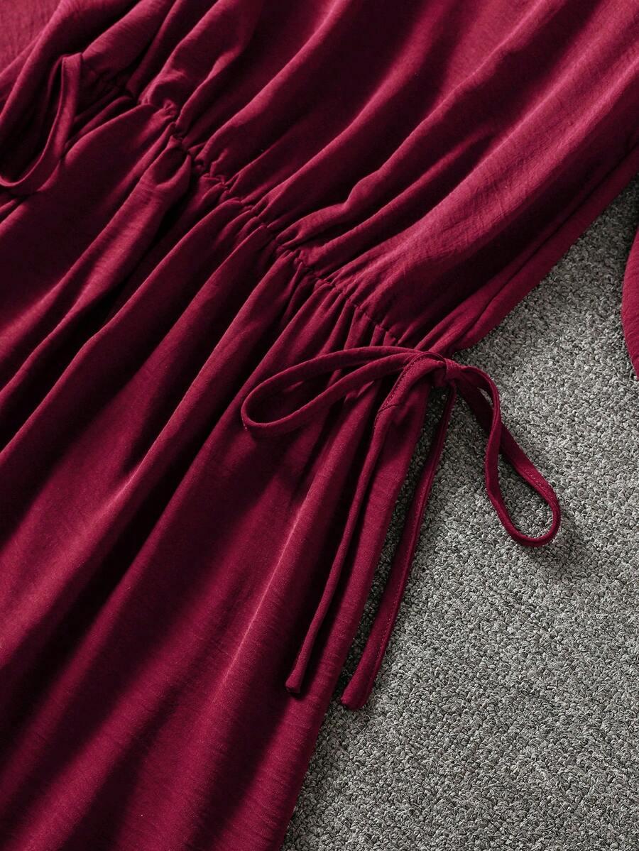 SHEIN BURGUNDOWA MAXI SUKIENKA S06__XL