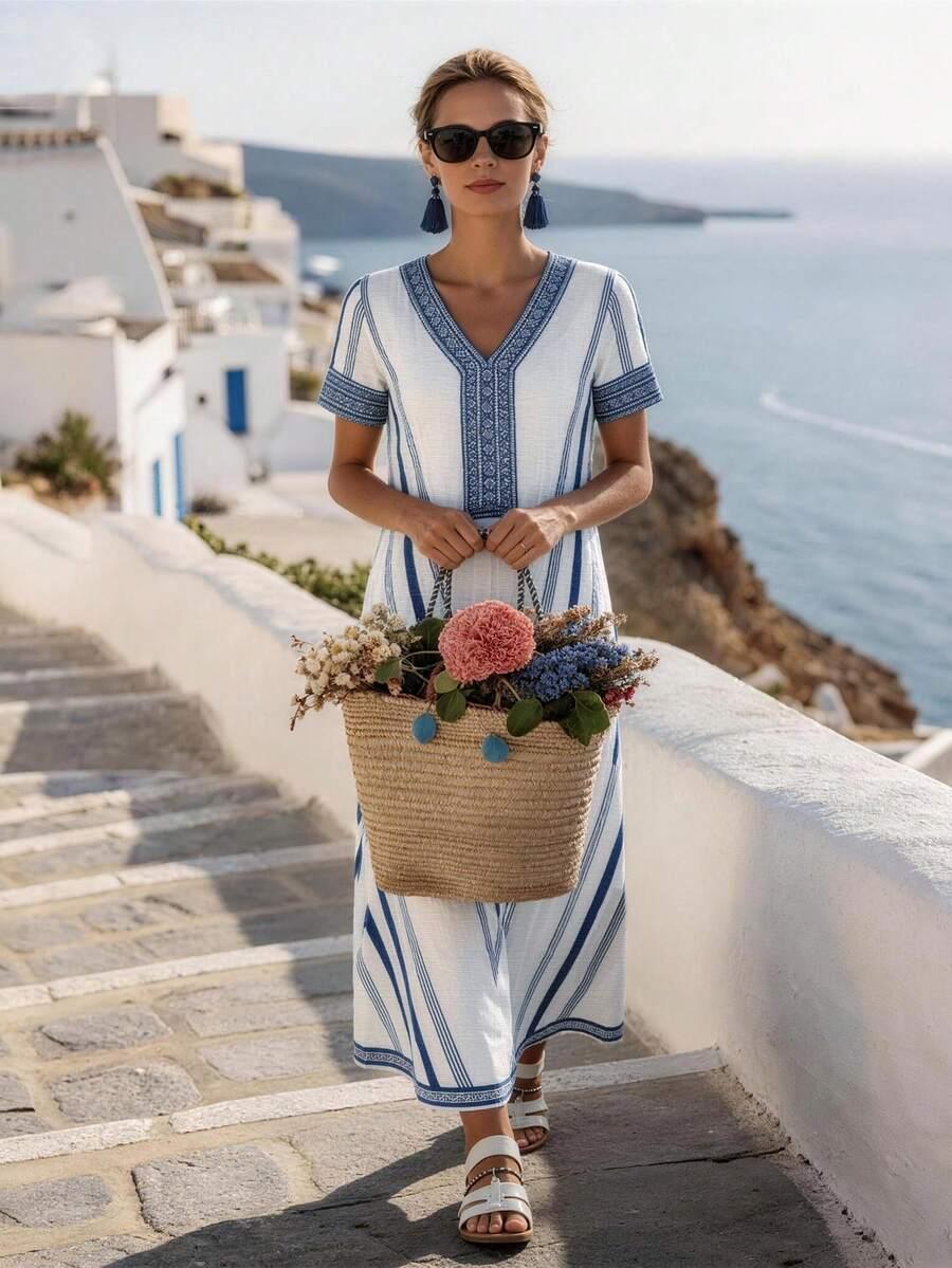 BREEZAYA MAXI SUKIENKA Z KRÓTKIM RĘKAWEM S06__XL