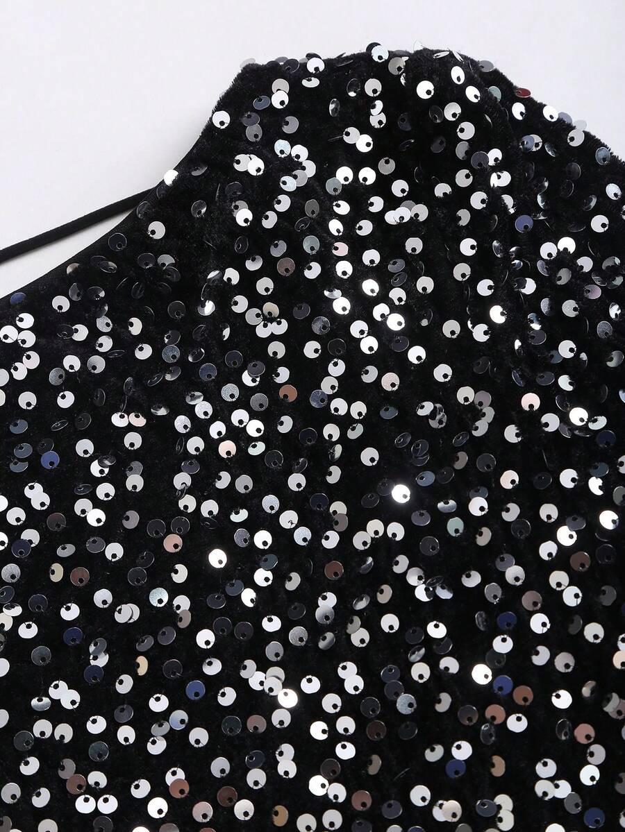 SHEIN CZARNA MINI SUKIENKA S06__S