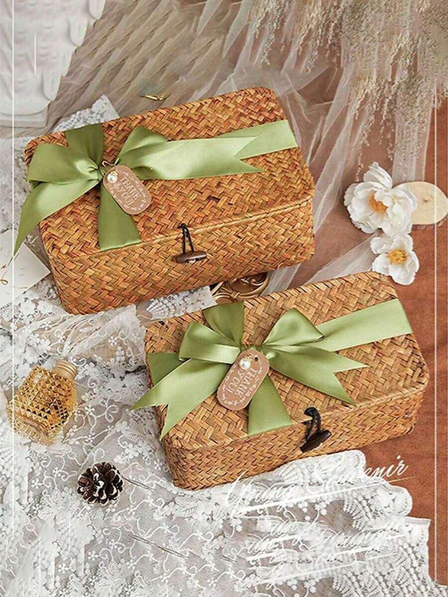 SHEIN PLECIONY KOSZ Z POKRYWKĄ S07__11,5X20X20CM
