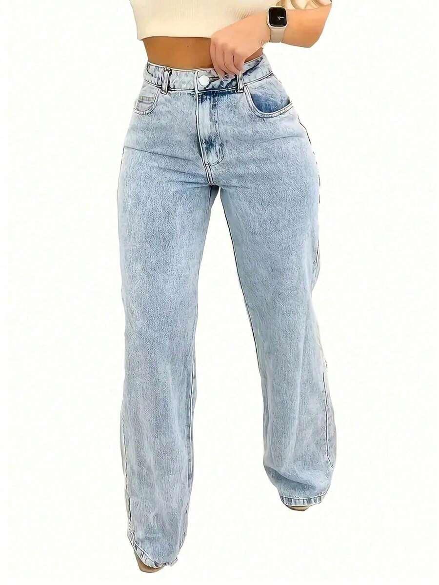 SHEIN NIEBIESKIE SPODNIE JEANSOWE S06__50