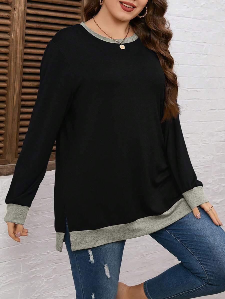 EMERY ROSE CZARNY SWETER DŁUGI RĘKAW S06__XXL