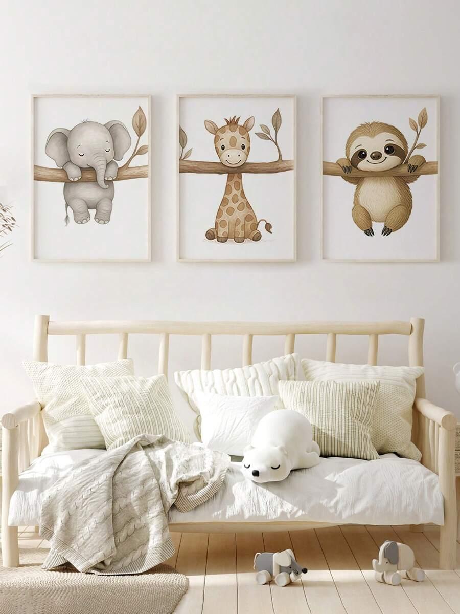 SHEIN PLAKAT NA PŁÓTNIE ZWIERZĘTA S07__40X60CM