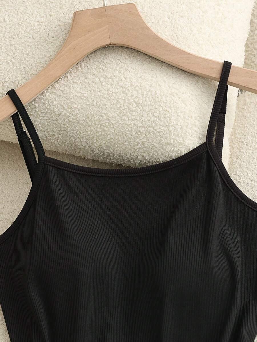 SHEIN CZARNY TOP PRĄŻKI S06__L
