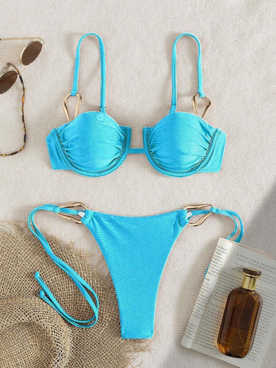 SHEIN DWUCZĘŚCIOWY STRÓJ KĄPIELOWY S09__L