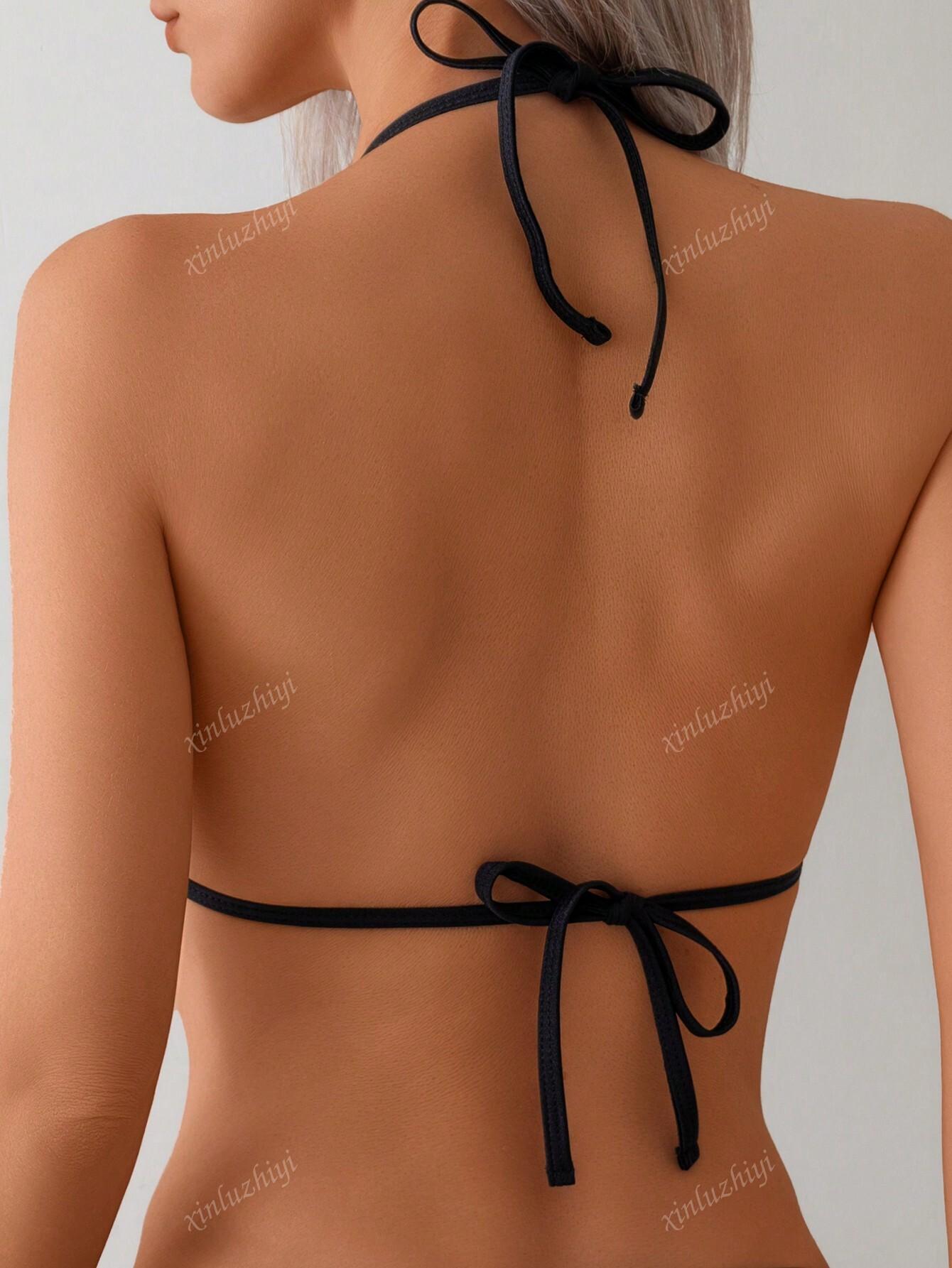 SHEIN CZARNY DWUCZĘŚCIOWY STRÓJ KĄPIELOWY S09__M
