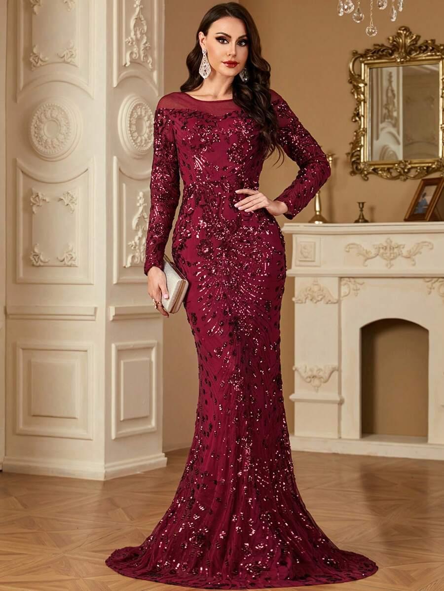 HEZIXI CZERWONA MAXI SUKIENKA S06__M