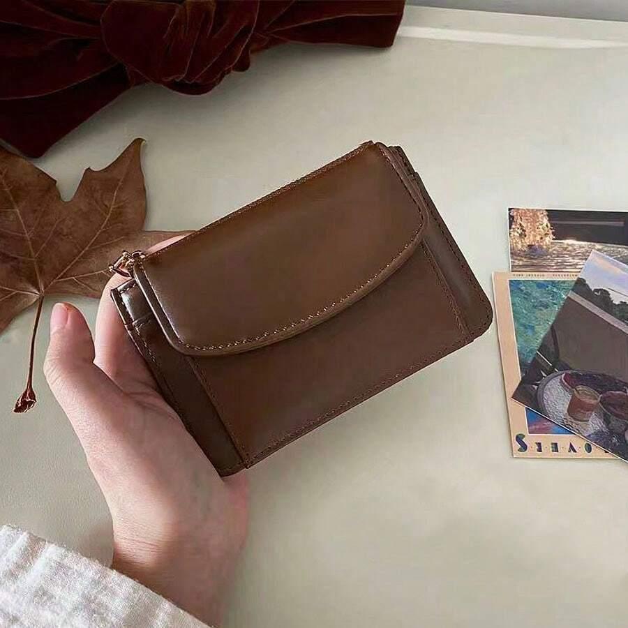 SHEIN BRĄZOWY PORTFEL ZAMEK S07__13X9CM