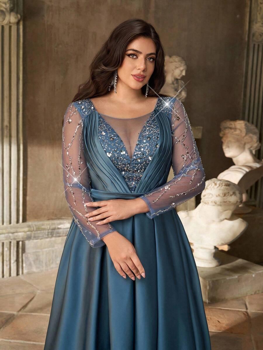 SHEIN NIEBIESKA SUKIENKA MAXI S06__46