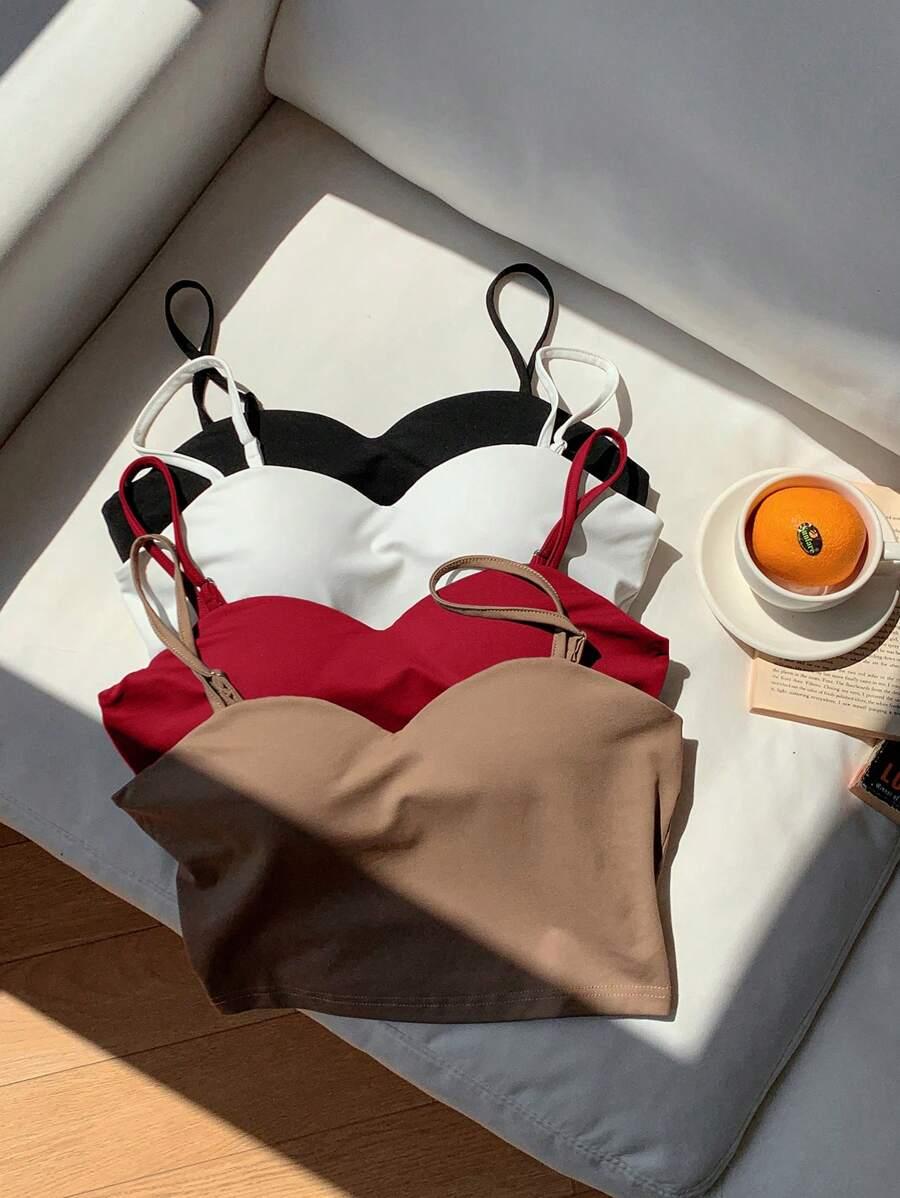 SHEIN CZARNY CROP TOP WBUDOWANA MISECZKA S06__S