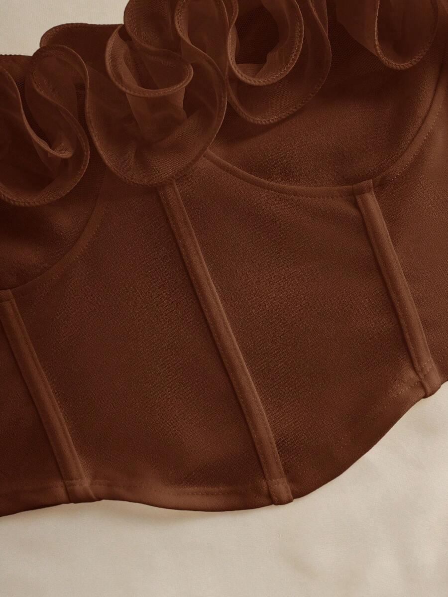 SHEIN BRĄZOWY GORSETOWY TOP S06__46