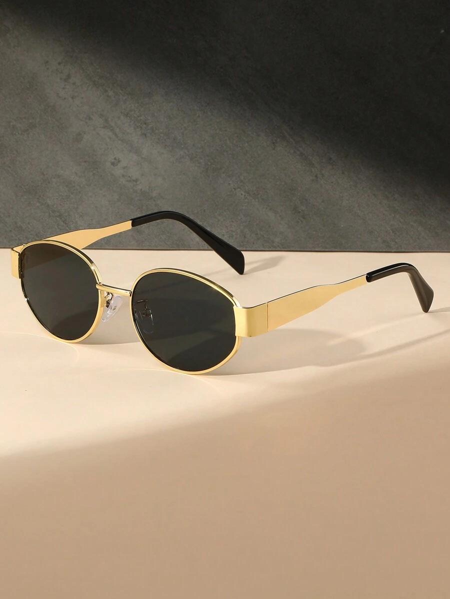 SHEIN ZŁOTE OKULARY PRZECIWSŁONECZNE S07