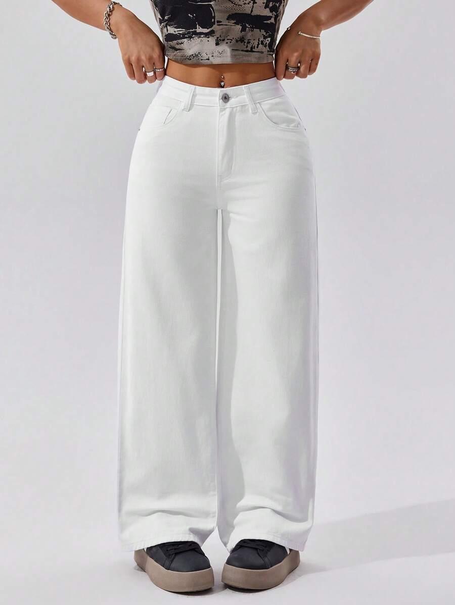 SHEIN BIAŁE SPODNIE JEANS S06__M