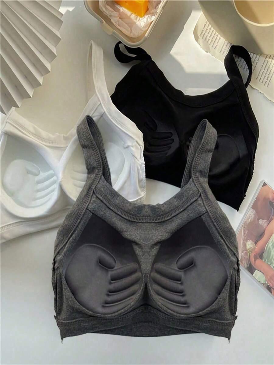 SHEIN TOP NA RAMIĄCZKACH 3-PACK S06__OS