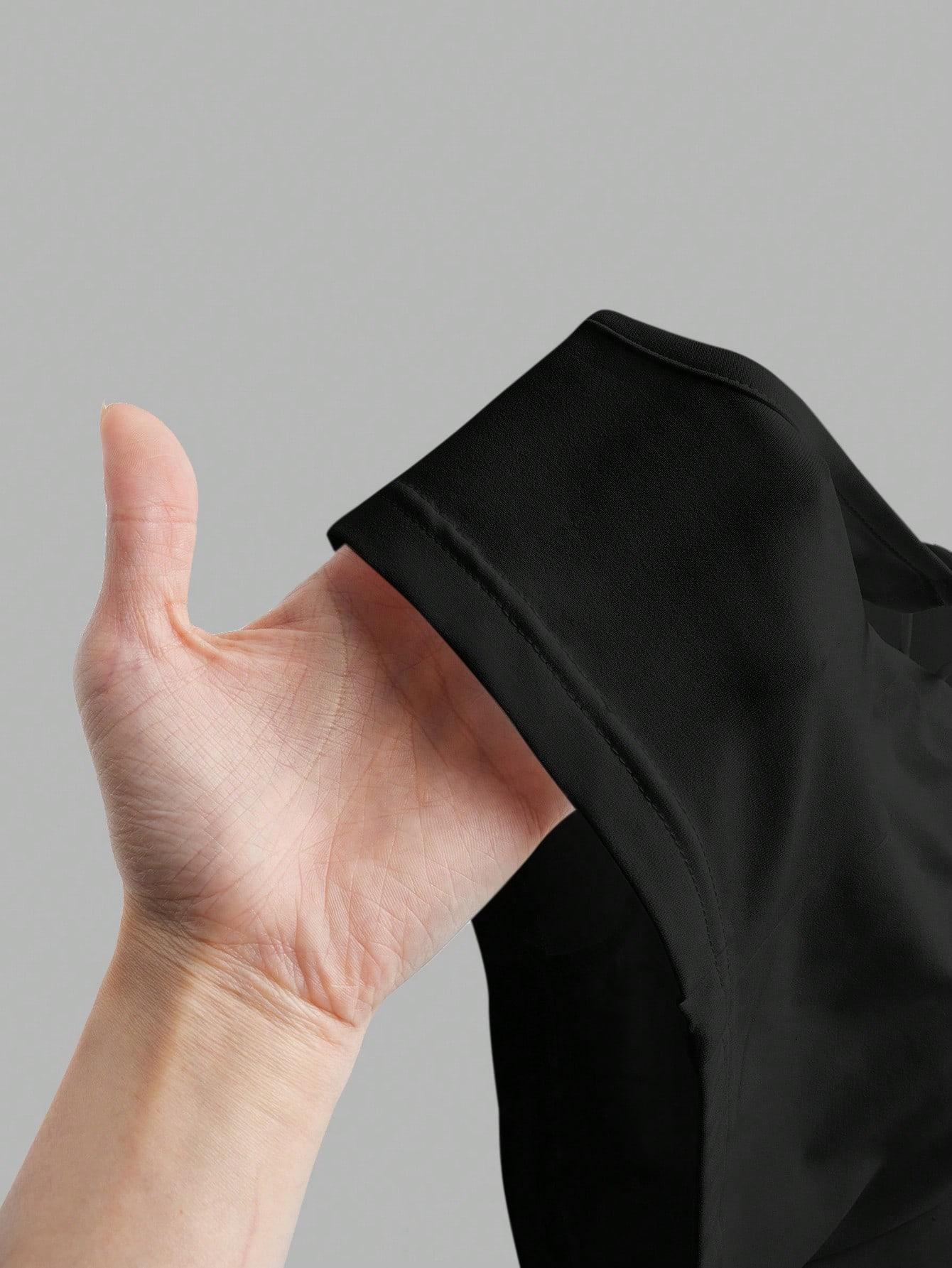 SHEIN CZARNY TOP NA RAMIĄCZKACH S06__S