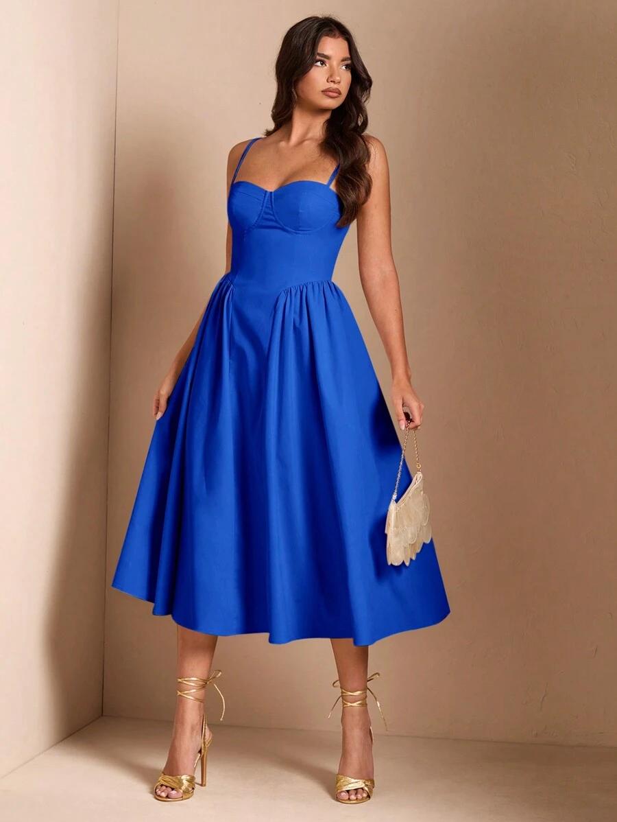 SHEIN NIEBIESKA MIDI SUKIENKA S06__XXL