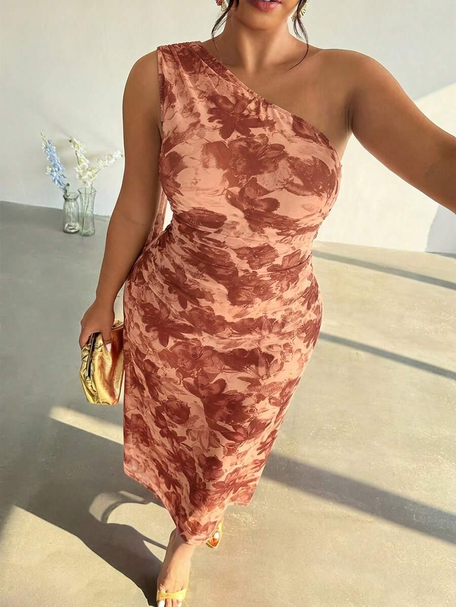 SHEIN SUKIENKA KWIATY JEDNO RAMIE S06__48