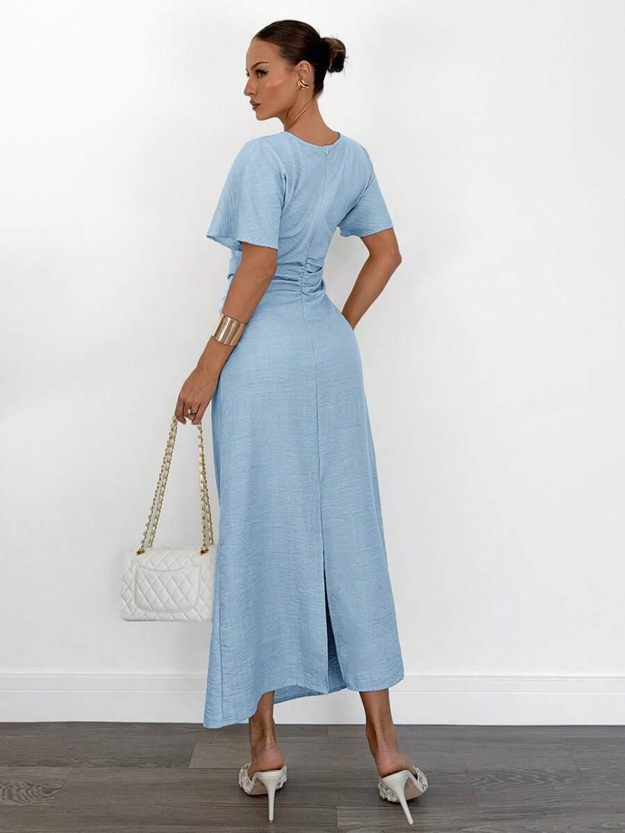 SHEIN NIEBIESKA MAXI SUKIENKA S06__L