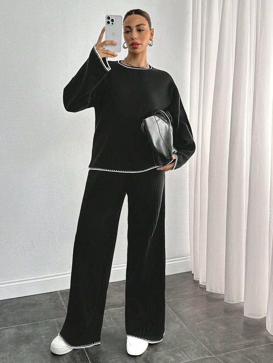 SHEIN SPODNIE SWETER KOMPLET S06__S