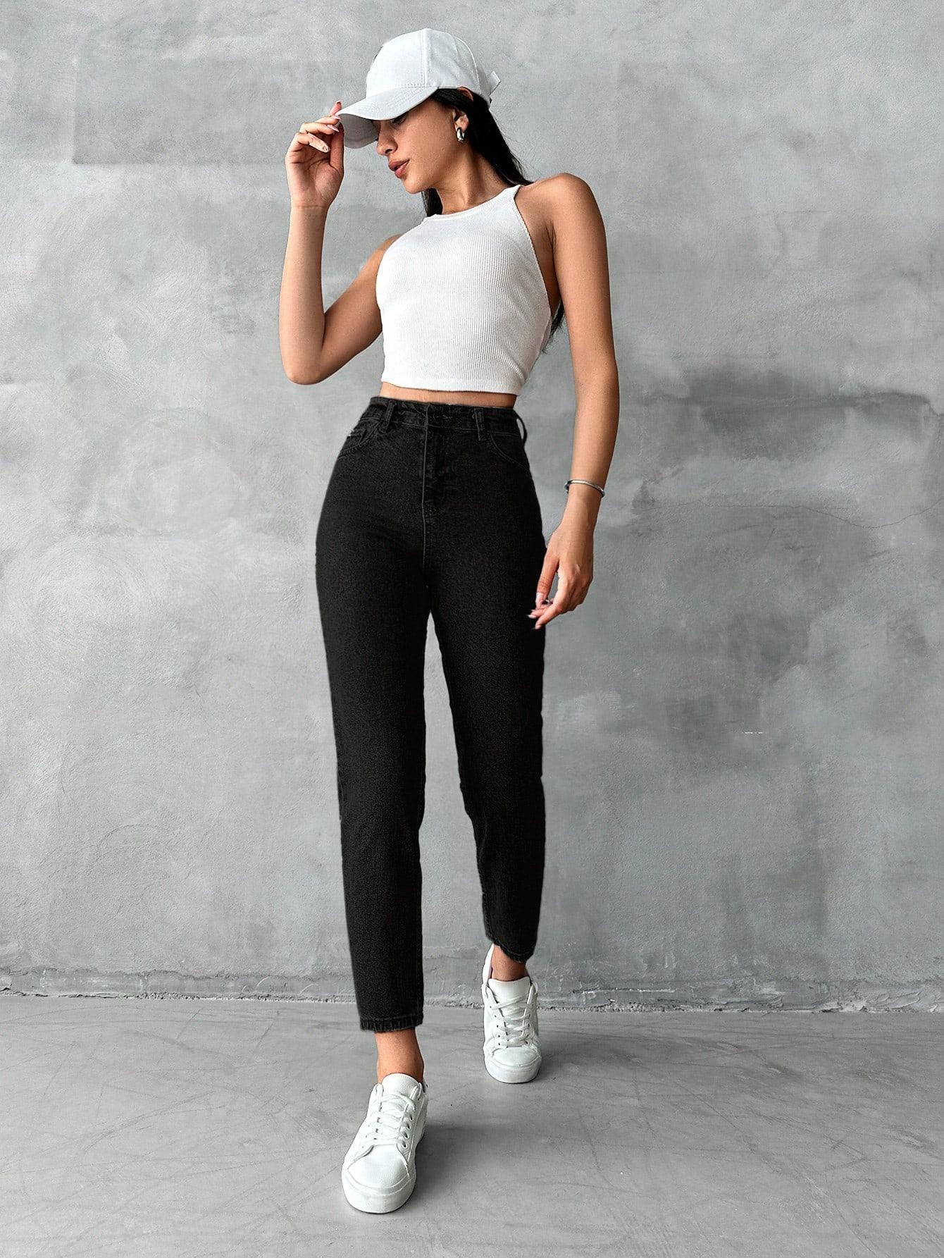 SHEIN CZARNE SPODNIE JEANS S06__S