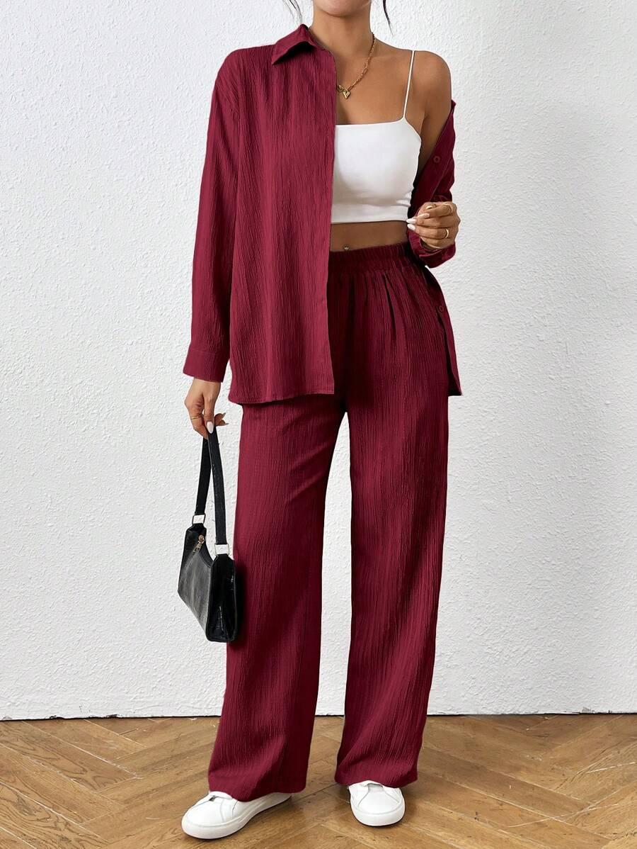 SHEIN CZERWONA KOSZULA GUZIKI S06__L