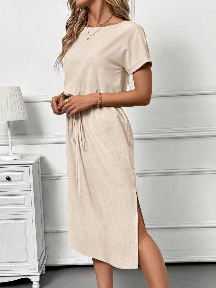 SHEIN BEŻOWA MIDI SUKIENKA S09__XXL