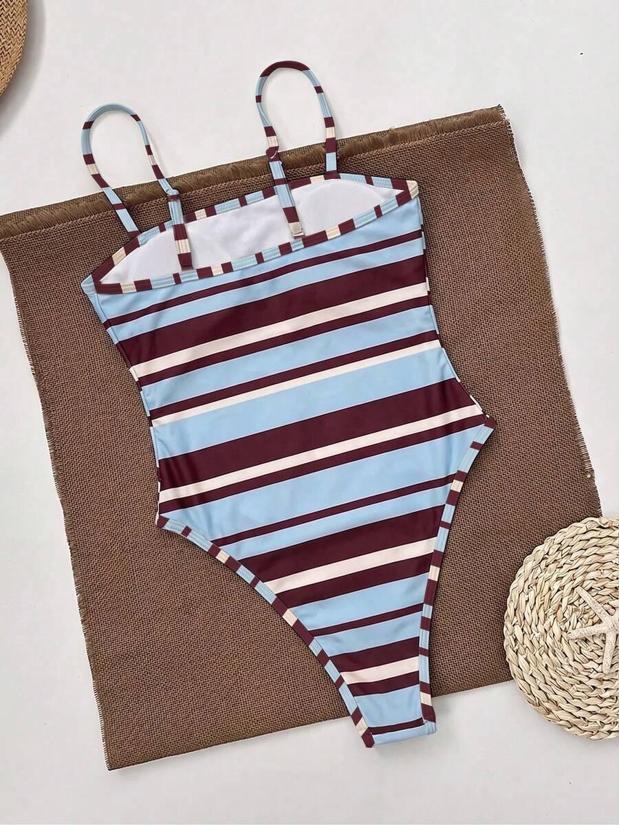 SHEIN JEDNOCZĘŚCIOWY STRÓJ KĄPIELOWY PASKI S09__M