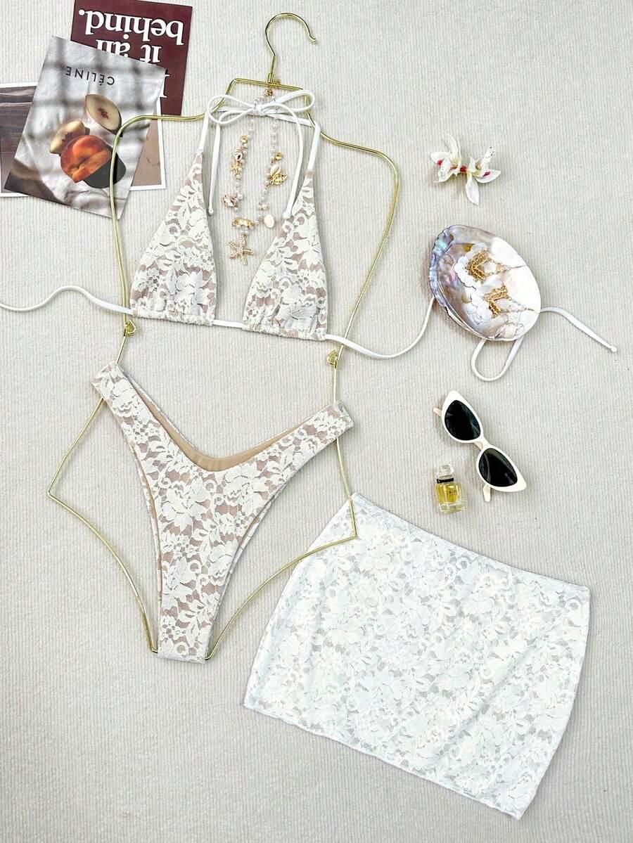 SHEIN DWUCZĘŚCIOWY STRÓJ KĄPIELOWY PAREO KOMPLET S09__XS
