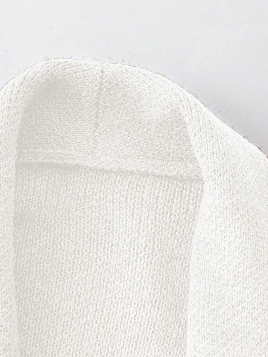 SHEIN BIAŁY DŁUGI SWETER NARZUTKA PK01__M