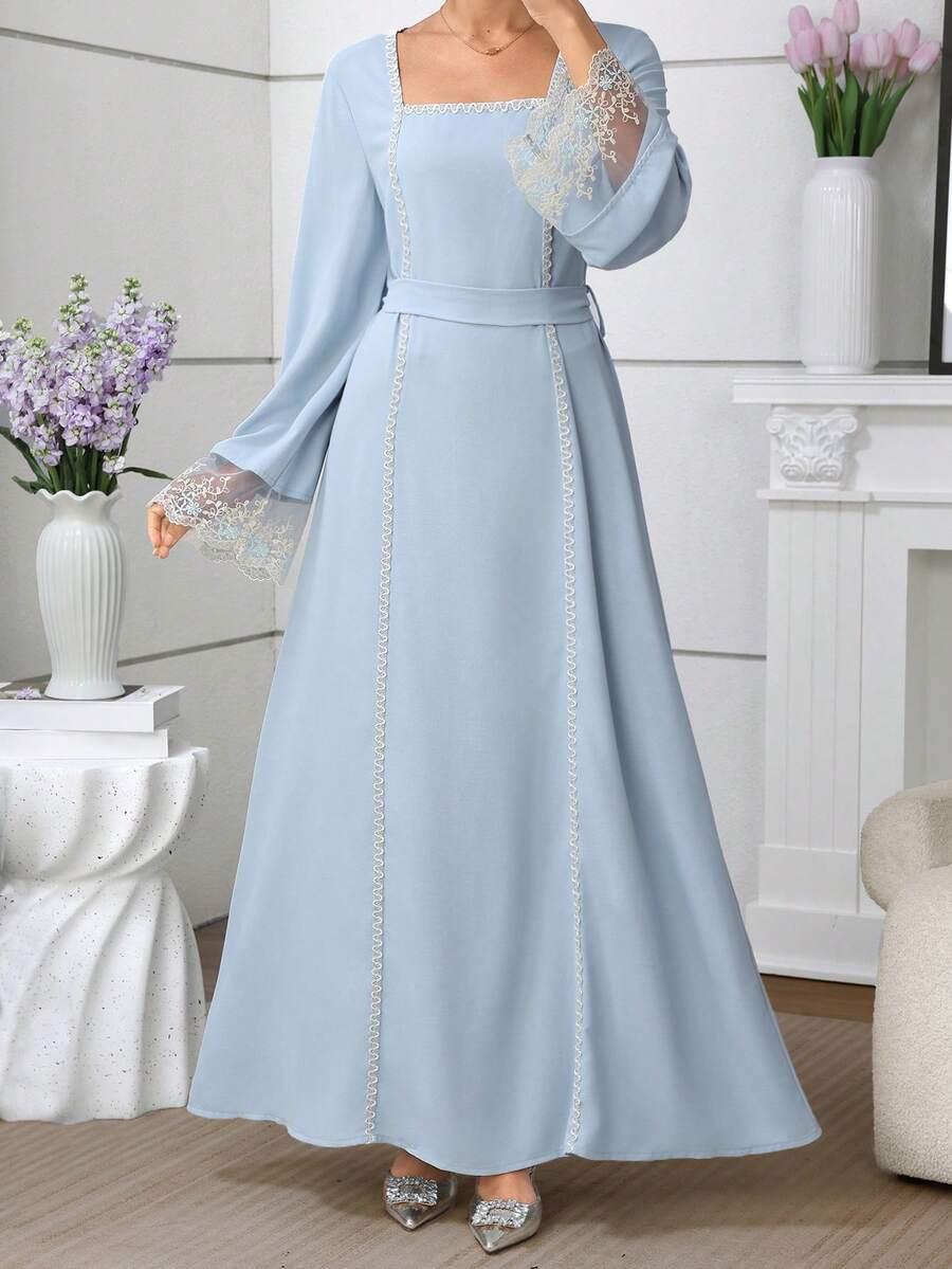 SHEIN NIEBIESKA MAXI SUKIENKA S06__L