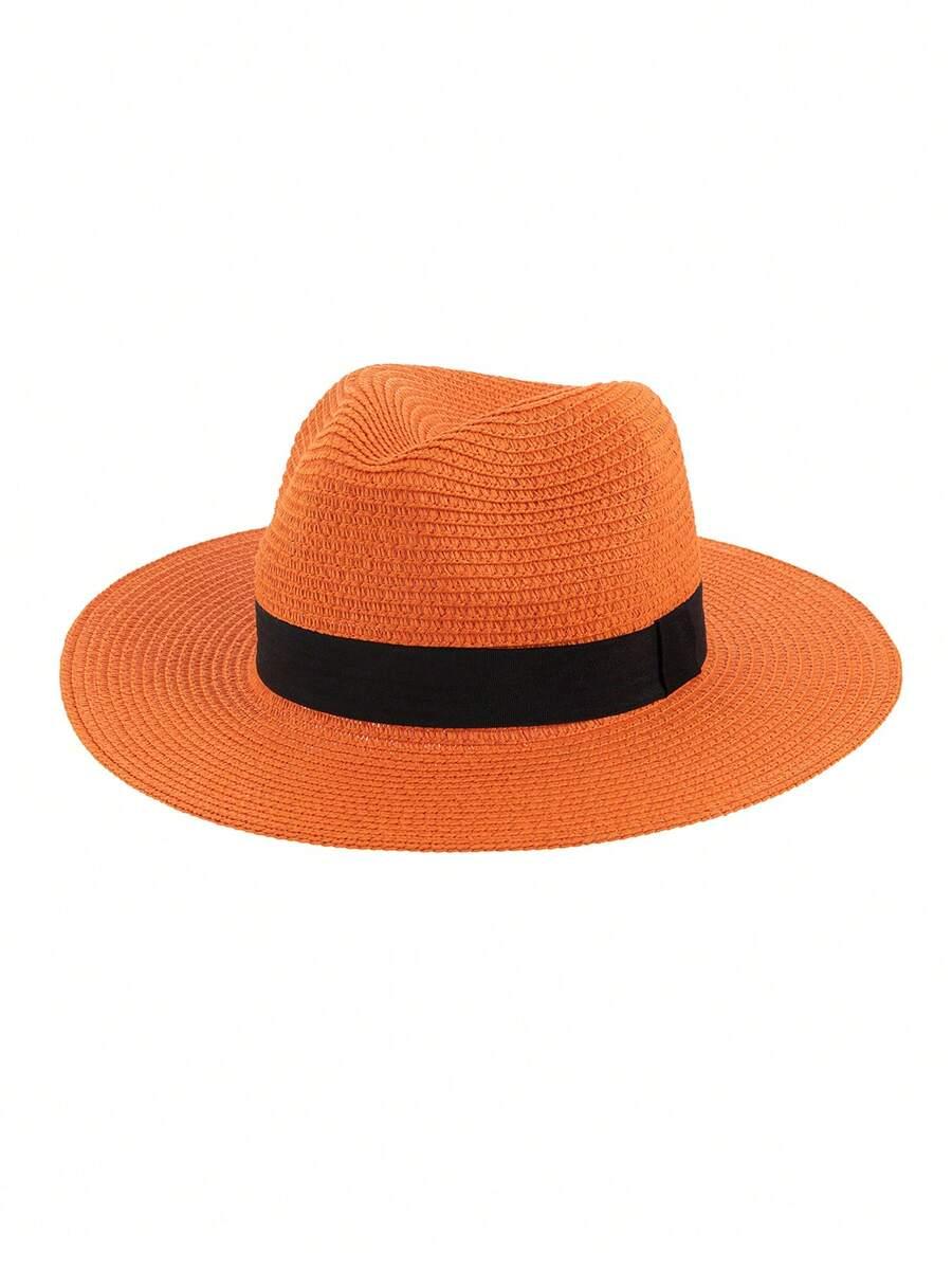 SHEIN RÓŻOWY SŁOMKOWY KAPELUSZ S07__57